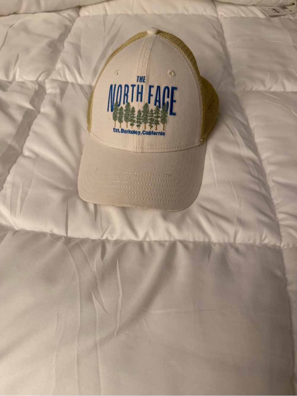 The North Face Cream Front with Tan Mesh Trucker Cap